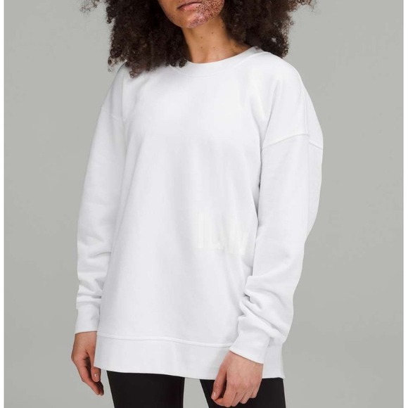 Lululemon Perfectly Oversized Crew In White Women's Size 6 - Picture 1 of 8